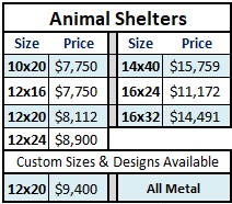 Animal Shelter pricing