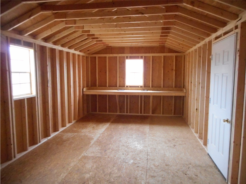 A-frame garage interior